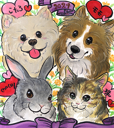 ペット　こだわりオーダー似顔絵サンプル